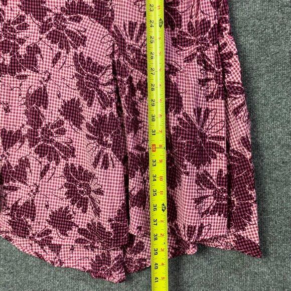 Cut Loose Sleeveless Floral Checkered Dress Pink Size Large USA MADE - Picture 5 of 12